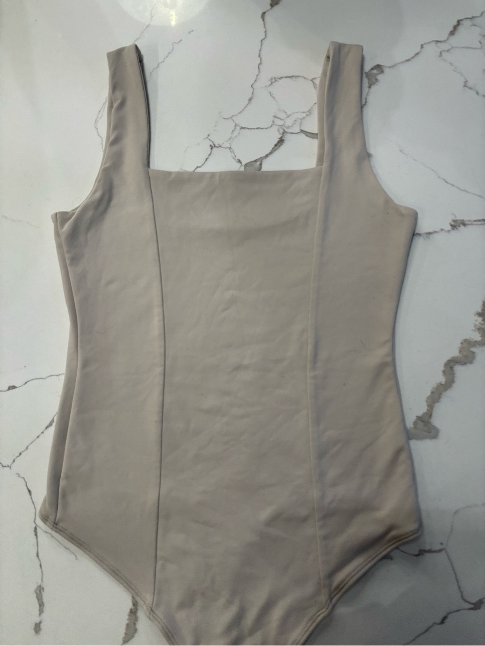 Abercrombie & Fitch Neutral-Beige Square Neck Bodysuit